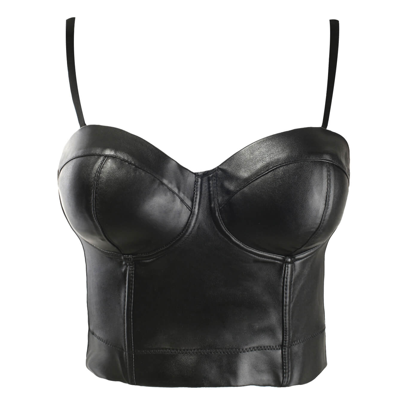 PU Leather Bustier Night Club Top