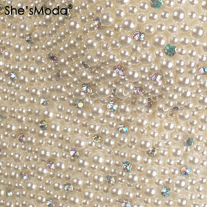 Hand-made Pearls Jewel Diamond Bustier Top