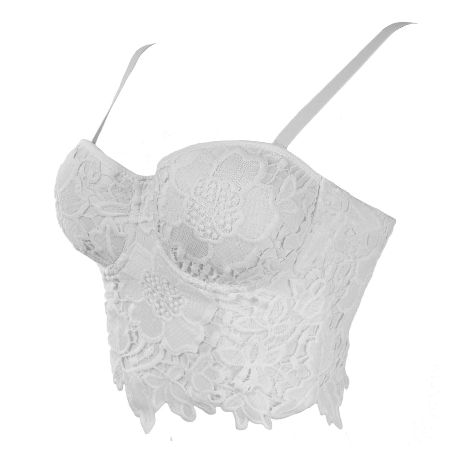 Embroidery Lace Bustier Corset Crop Top