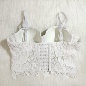 Embroidery Lace Bustier Corset Crop Top